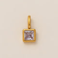Lotus Birthstone Cube Necklace - June Pendant - Gold [ONF6ABKL]