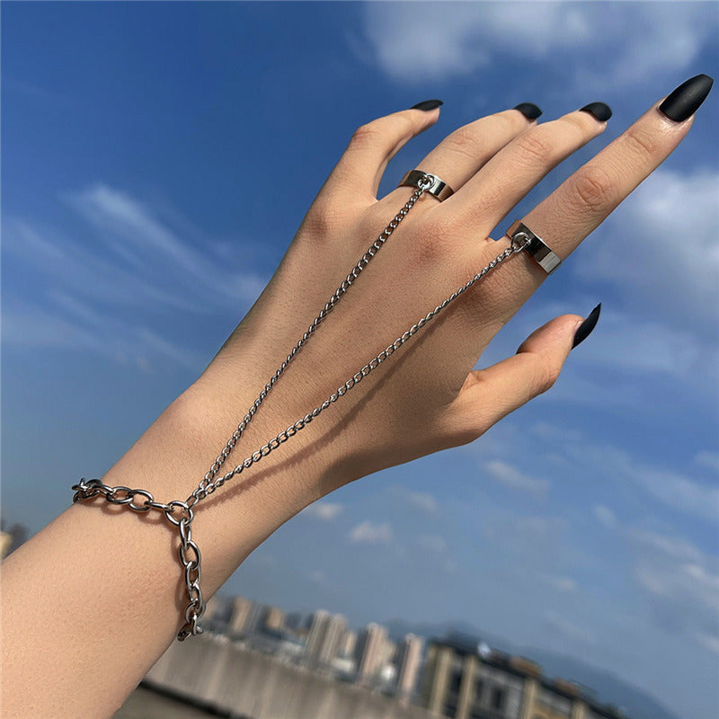 Elleana Punk Hand Chain Ring [LJS05IPG]