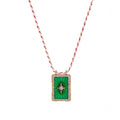 Celestial Charm Pendant Necklace - Green Starburst [PLQP8ZM0]