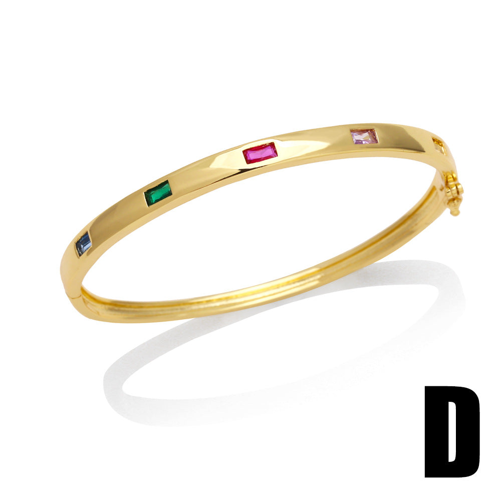 Bralynn Geometric Zircon Bangle - Style D [4AHJ07TL]