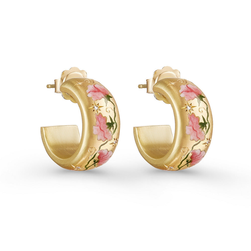 Ariam Botanical Hoop Earrings - The Sweet Pea Hoops [KSKN3IWG]
