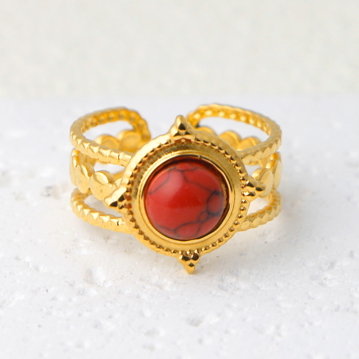 Thais Gold Statement Open Ring - Gold (Style 18) [AOCDGRS5]