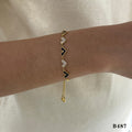 Nilah Diamond Heart Charm Bracelet - Gold Pull Bracelet [GTSQC2VL]