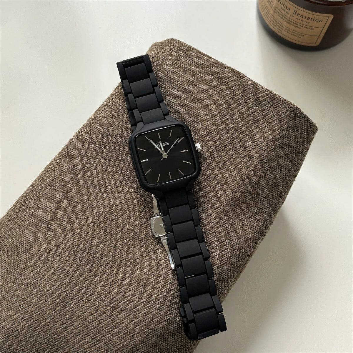 Square Dial Minimalist Watch - Black [DF98JR8G]