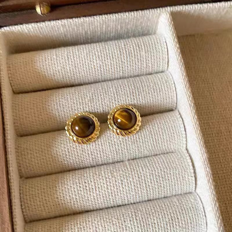 Tinleigh Tiger's Eye Drop Earrings - Style 3 [VA90HTF7]
