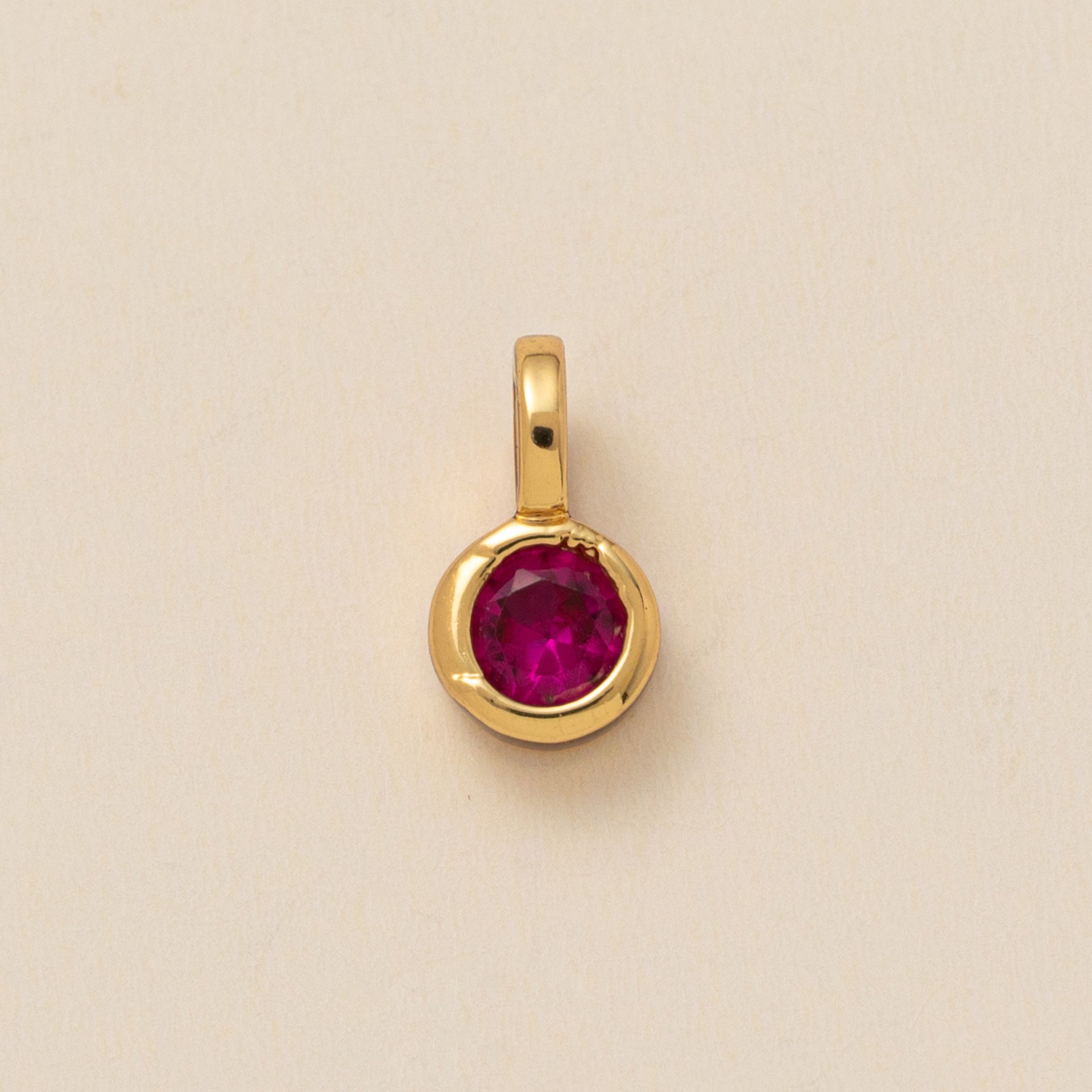 Gisselle Dainty Birthstone Necklace - Round July Pendant [31CH2CKZ]
