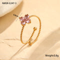 Lilou Clover Charm Ring - Pink [PEJUO2Y6]