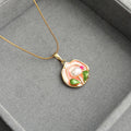 Zarah Monet Garden Necklace - Pink Tulip Necklace [QSD64GAX]