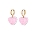 Colorful Heart Resin Pendant Necklace - Pink Earrings [7OCNXBS6]
