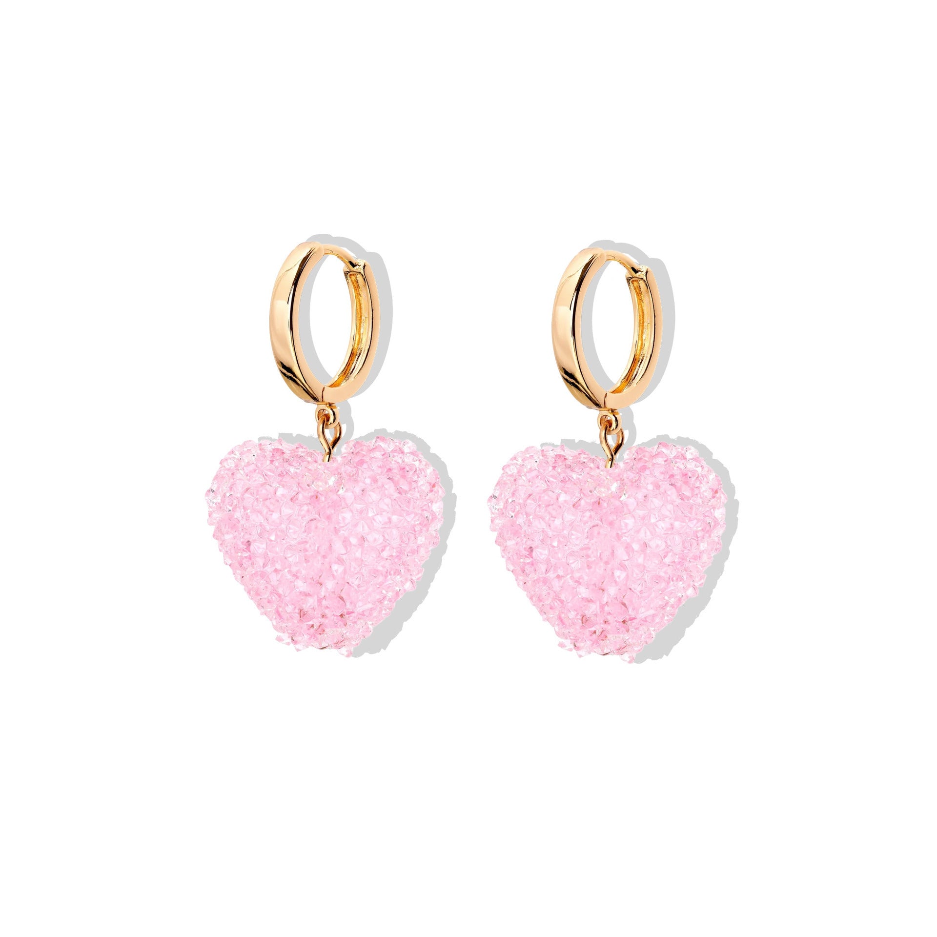Colorful Heart Resin Pendant Necklace - Pink Earrings [7OCNXBS6]