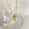 Anslee Mother-of-Pearl Birth Flower Necklace - March - Daffodil [0WMK2KBB]
