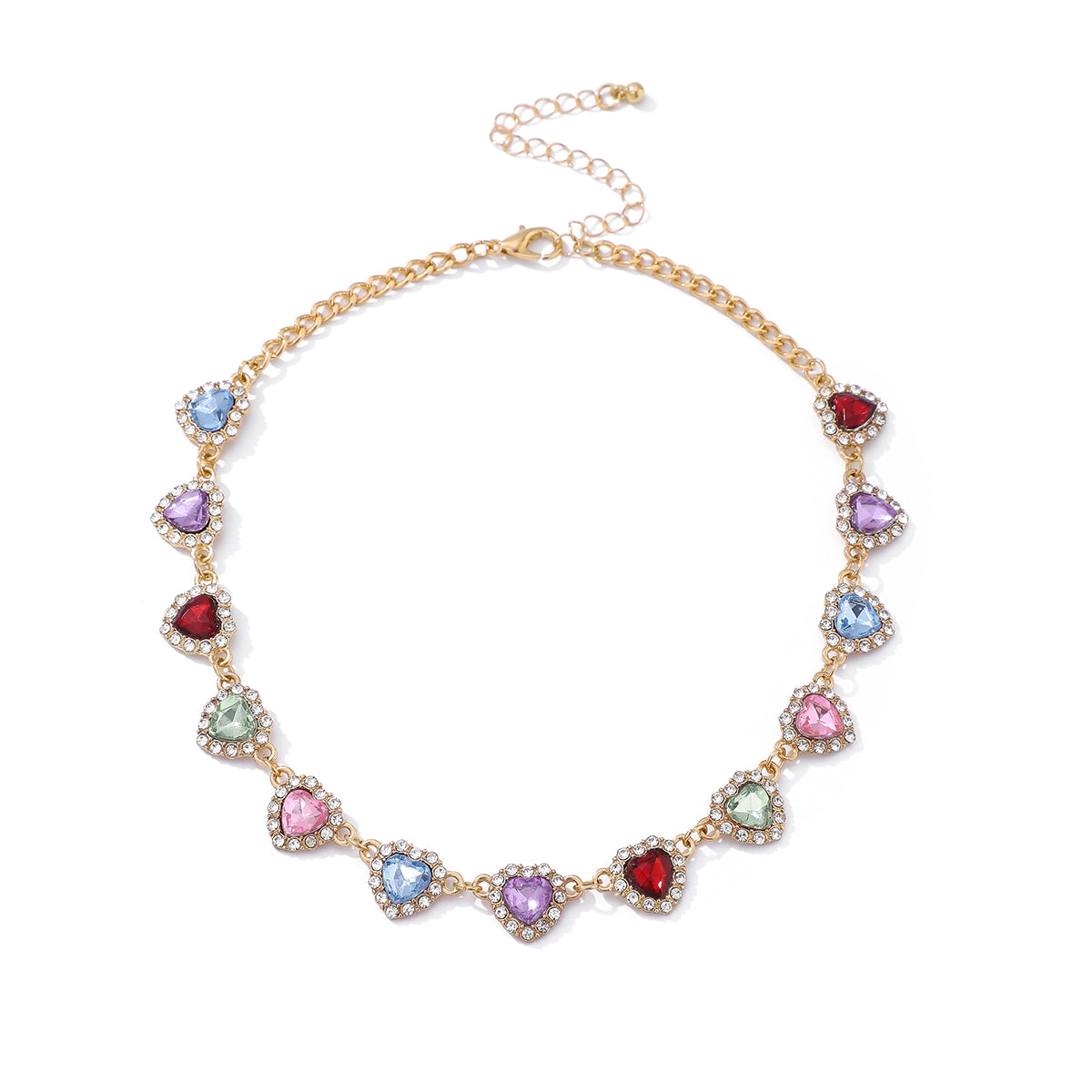 Embrie Pave Heart Necklace - Gold