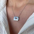 Kimani Celestial Pendant Necklace - Red Heart White Gold Plated [SQJG1324]
