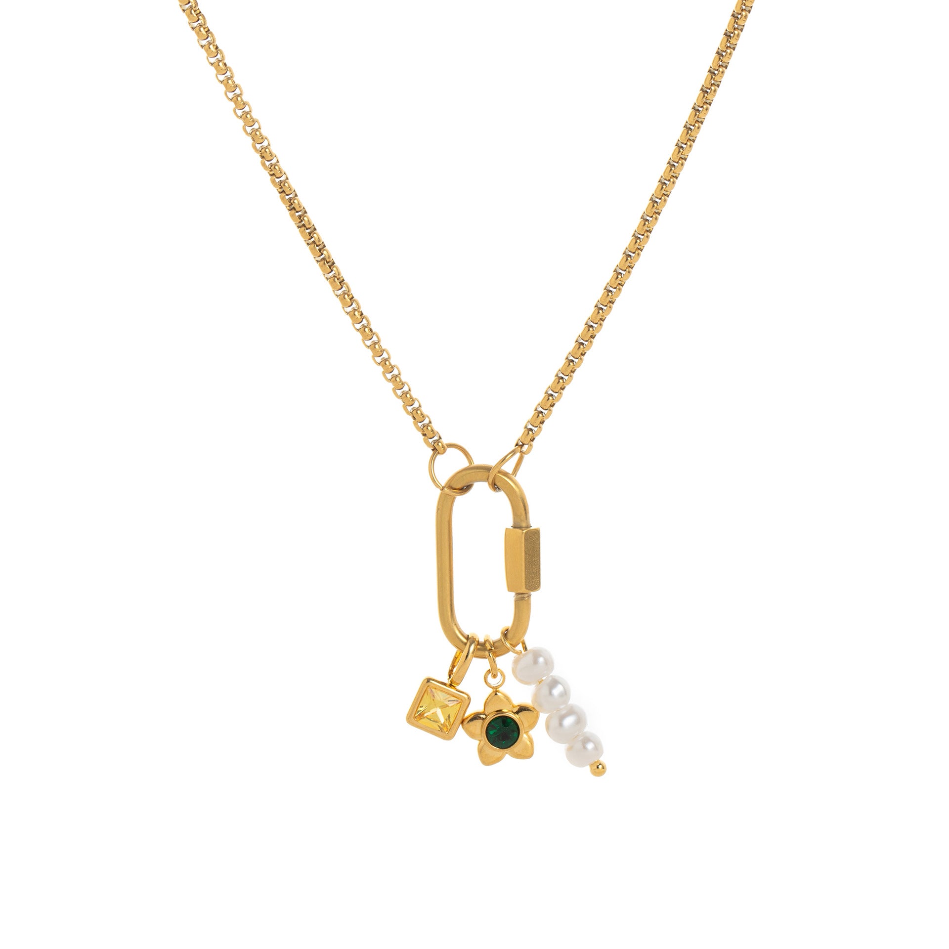 Birthstone Pendant Necklace - Gold C [Y12QNSYK]