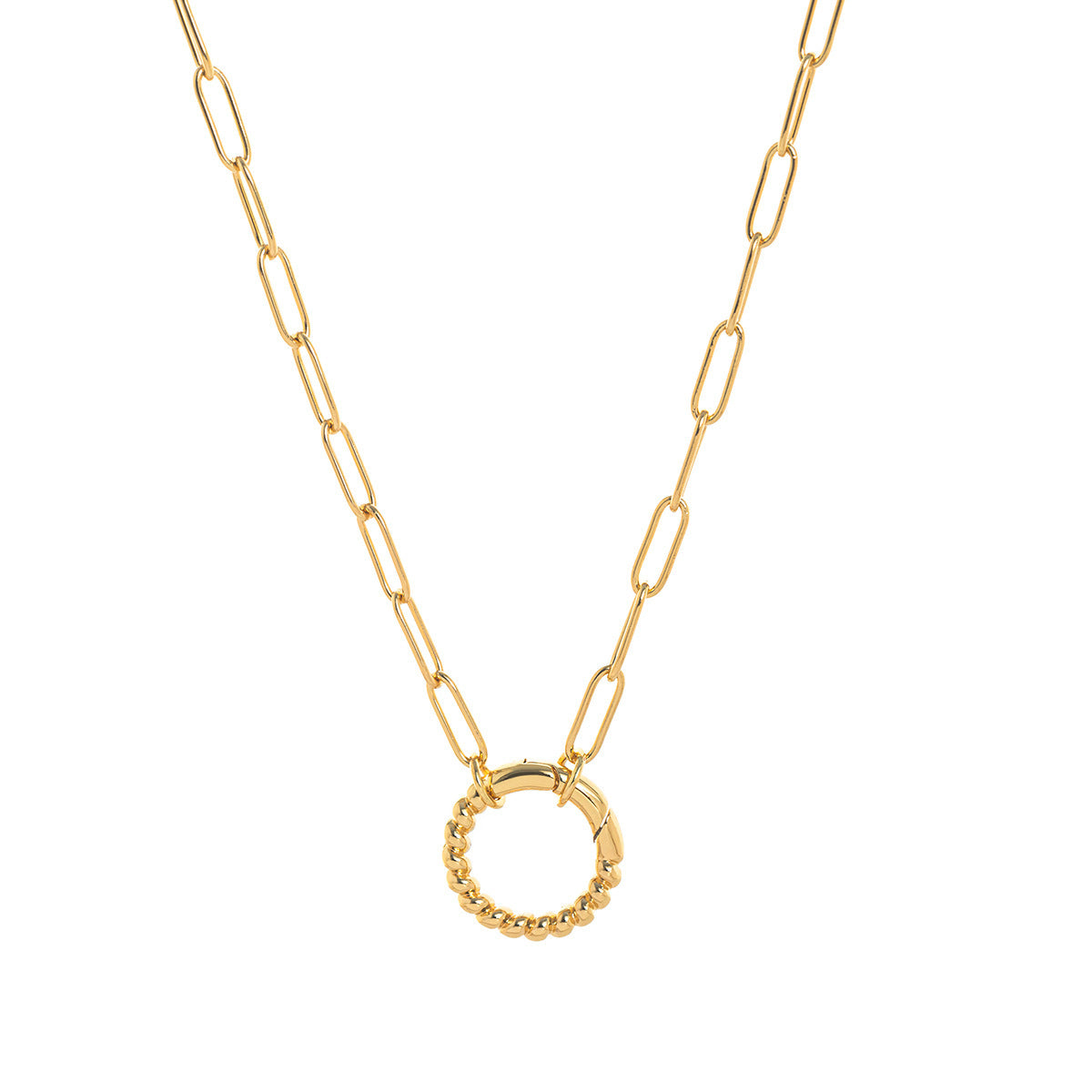 Adjustable Paperclip Chain Necklace - Style 7 Open Necklace [760YGHQR]