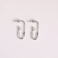 Pearl Pin Chain Necklace - Silver Pin Earrings (Pair) [EGGYBL0P]