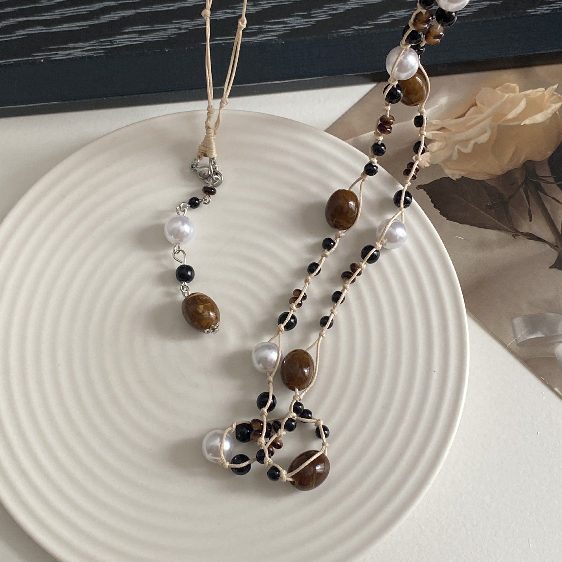 Kamya Multi-Wear Beaded Chain - Coffee Multi-Wear Beaded [V7SBIMM9]
