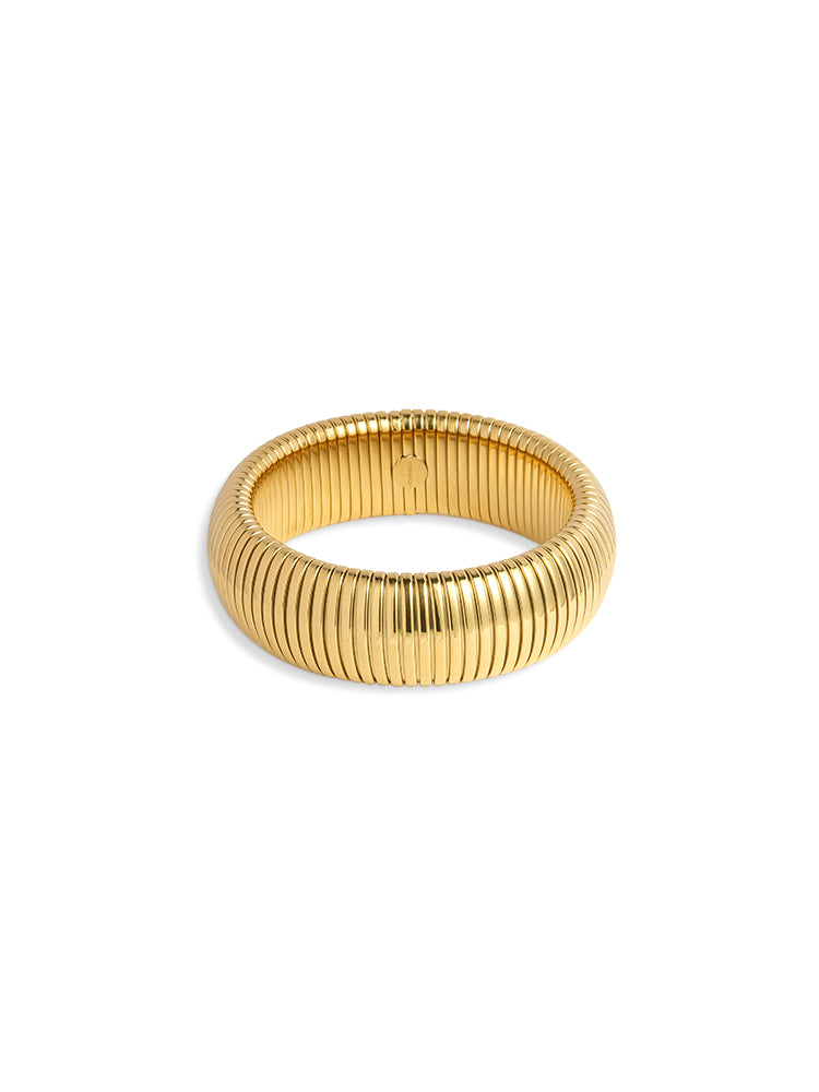 Eloise Ribbed Bracelet in Gold