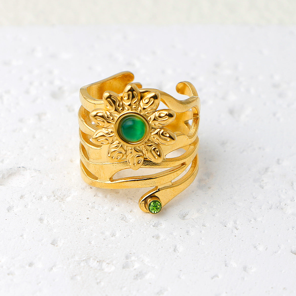 Thais Gold Statement Open Ring - Gold (Style 5) [4ILJUXE1]