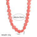 Colorful Heart Resin Pendant Necklace - Orange Necklace [6S8MXSIV]