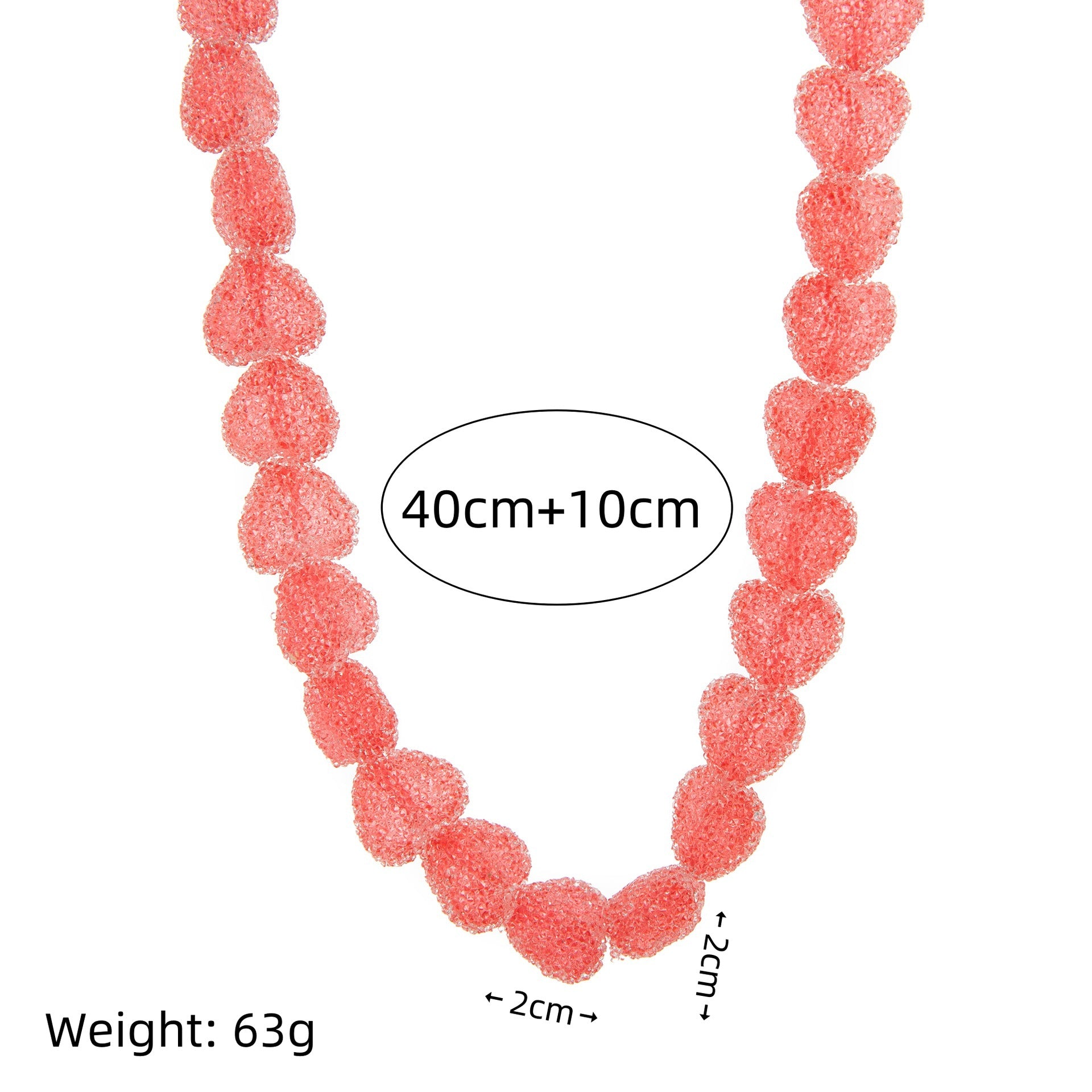 Colorful Heart Resin Pendant Necklace - Orange Necklace [6S8MXSIV]