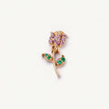 Floating Charm Locket Necklace - CZ Rose Charm [K980C0Z9]