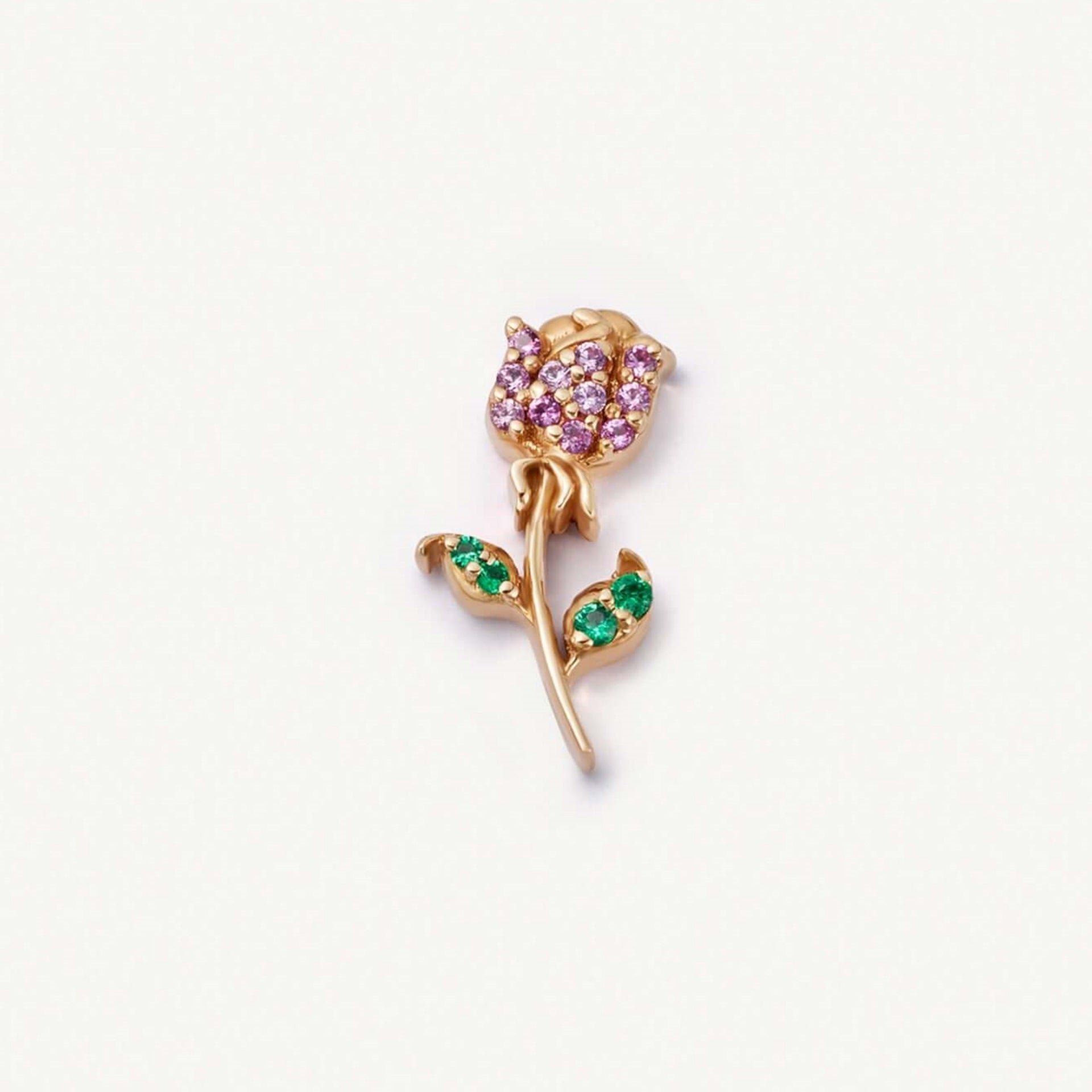 Floating Charm Locket Necklace - CZ Rose Charm [K980C0Z9]