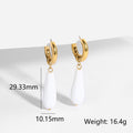 Shanvi Natural Stone Drop Earrings - White Stone Gold Drop [QTHOFPO2]