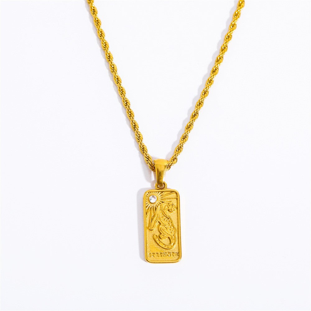 Erynn Gold-Plated Tarot Necklace - Golden Sun [6MCRS6MM]