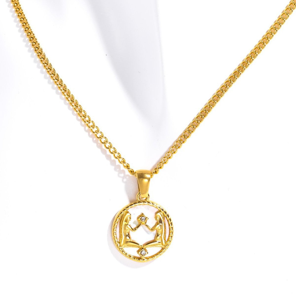 Tamera Zodiac Coin Necklace - Gemini - Gold [YHCOZO64]