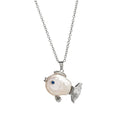 Baroque Pearl Fish Pendant Necklace - Silver Ugly Fish [ZGKXTKLT]