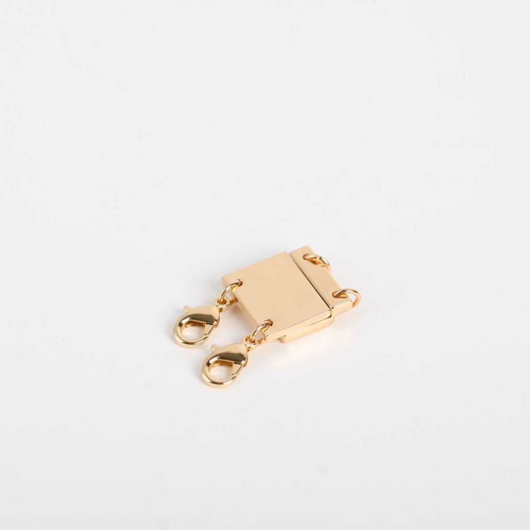 Layered Magnetic Necklace Clasp - Irregular Gold 2-Spacer Clasp [VX3SB7AY]