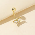 Elayna Heart Butterfly Navel Ring - Gold [7O5VWMD8]