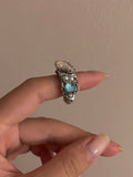 Alyza Statement Open Ring - Blue Crystal Inlaid [JZQ7VVM3]
