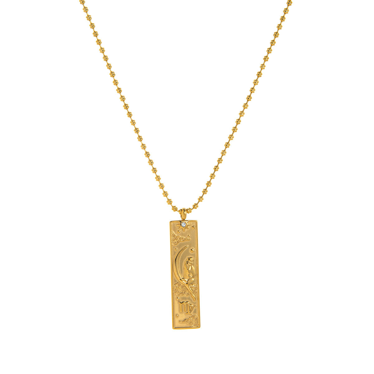 Zodiac Tarot Pendant Necklace - Virgo [VD96UG7V]