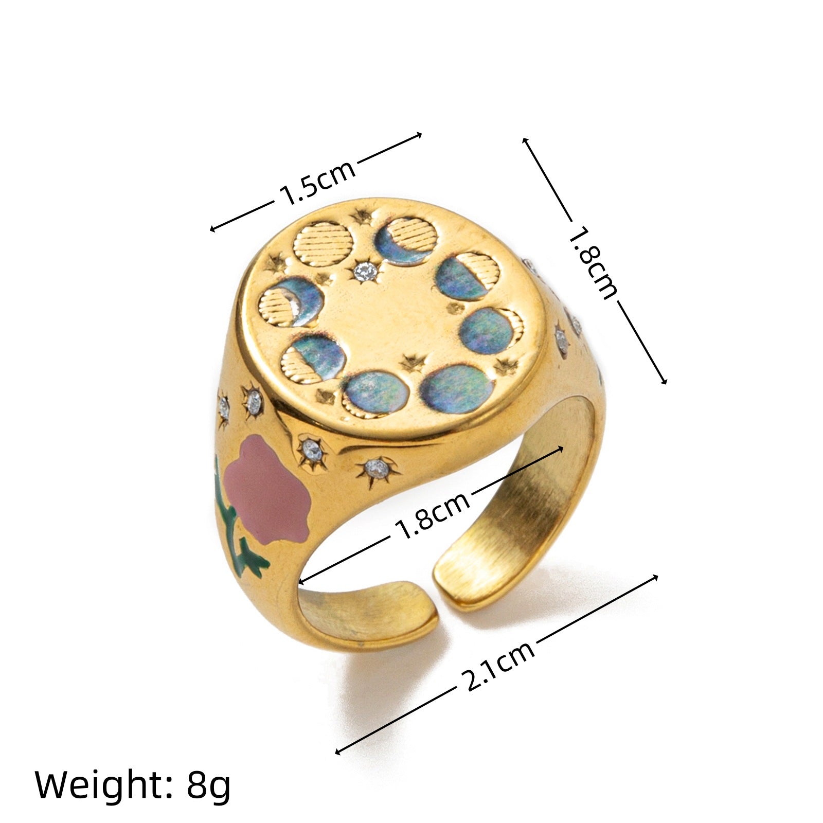 Camreigh Titanium Statement Ring - Moon Phase [KHJB8PIQ]