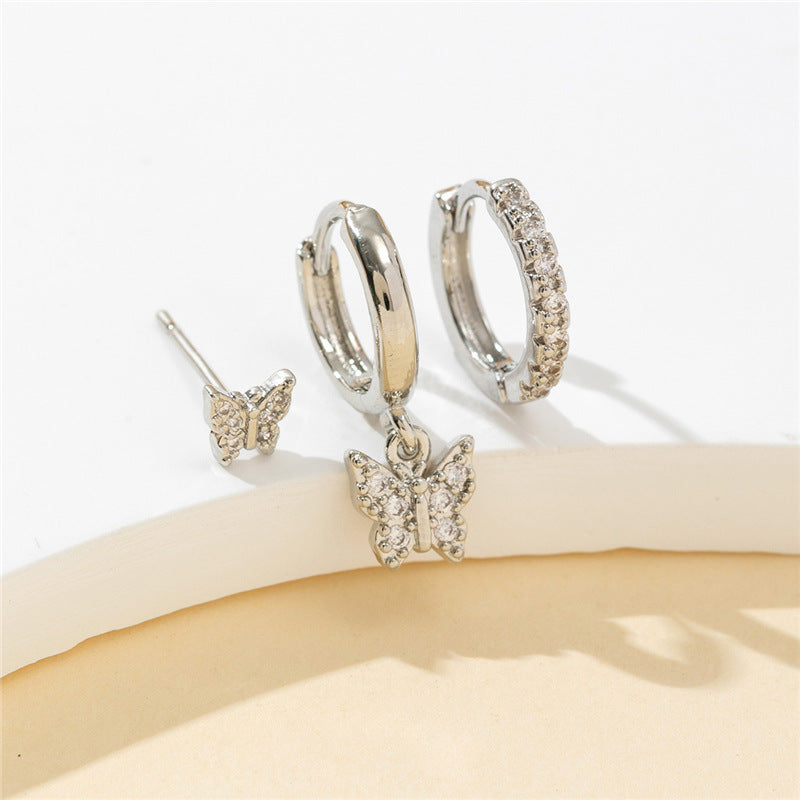 Isabella Zircon Butterfly Set - Silver [2OQ41TRD]