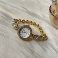 Pearl Bracelet Watch - Gold (Large Pearls) [9XSJNLJ8]