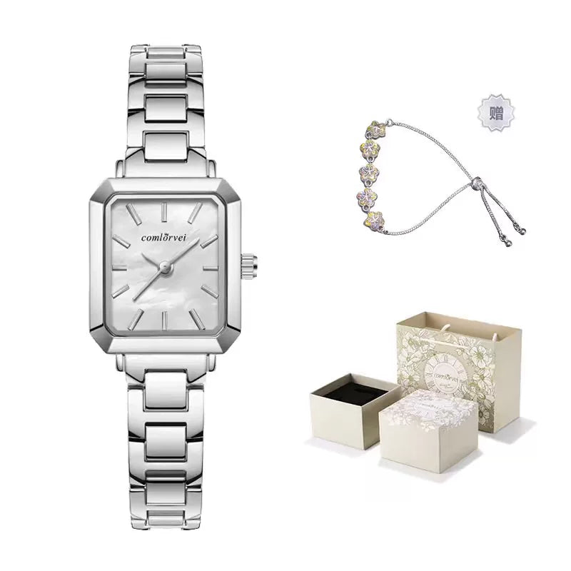 Small Square Bracelet Watch - Moonlight White [UMLWEF64]