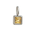 Lotus Birthstone Cube Necklace - November Pendant - Silver [69K5WORQ]