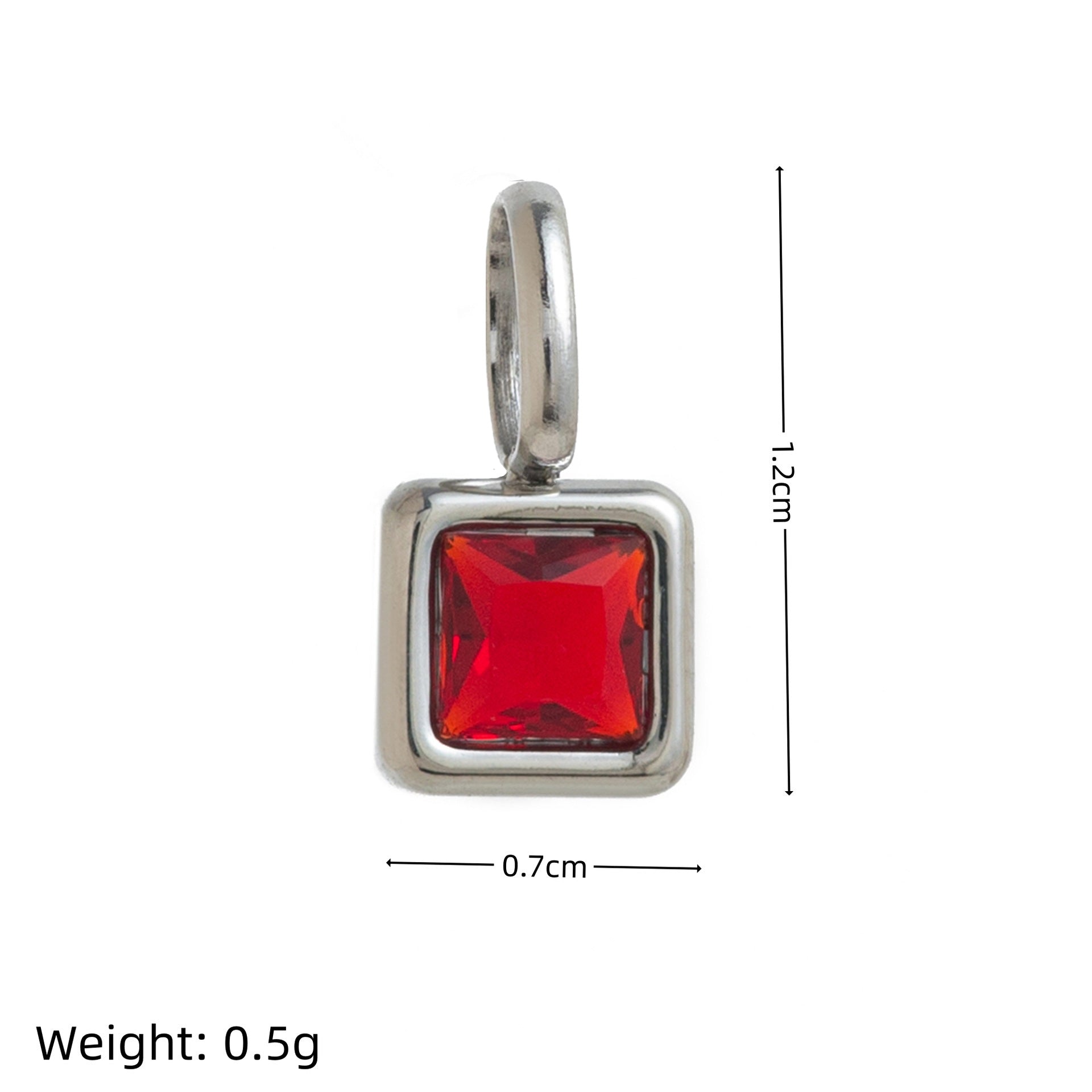 Lotus Birthstone Cube Necklace - January Pendant - Silver [ULDQ9Z1S]