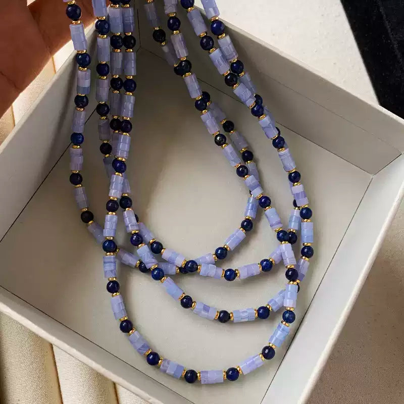 Lapis Lazuli Beaded Necklace Set