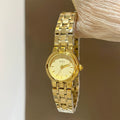 Round Minimalist Bracelet Watch - Gold Band Gold Dial [6ZC0BNNC]