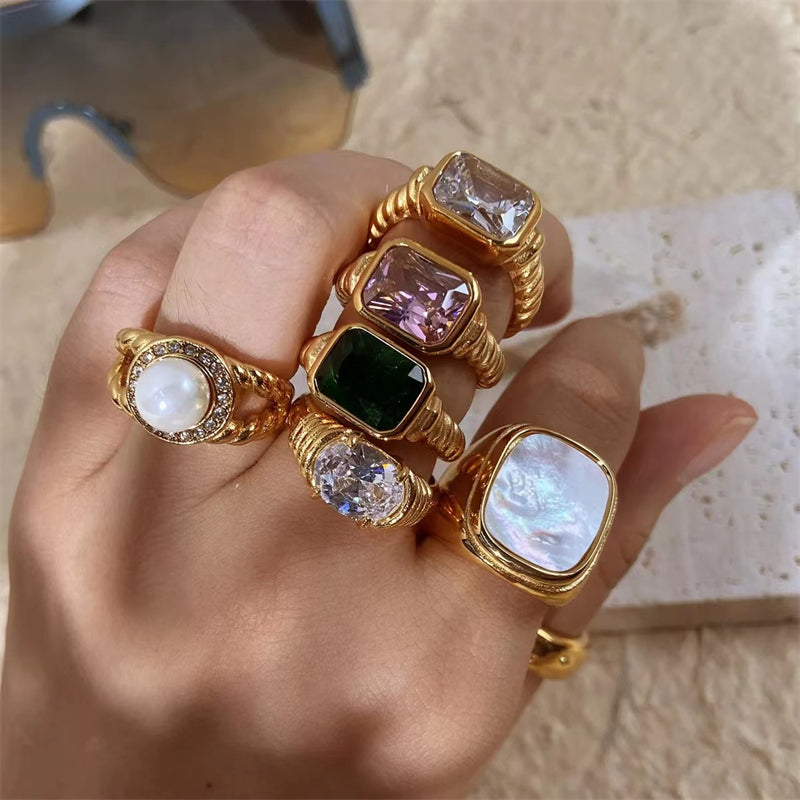 Natsumi Baguette Gemstone Ring