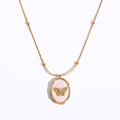 Avyanna Golden Butterfly Locket Necklace - Gold [BB21DE2E]