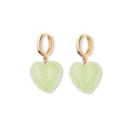 Colorful Heart Resin Pendant Necklace - Green Earrings [MWS8M26X]