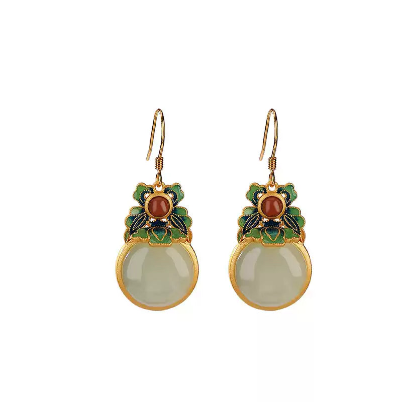 Jade Blossom Drop Earrings