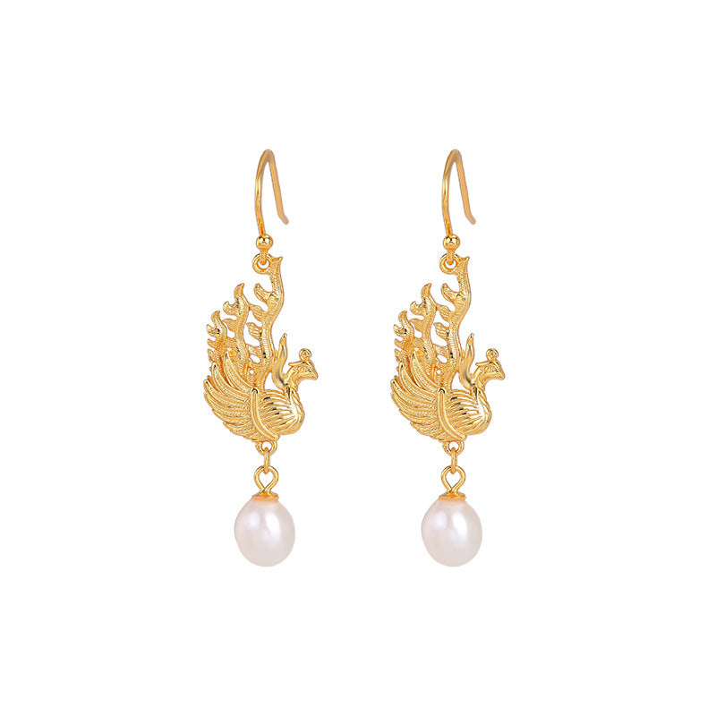 Pearl Phoenix Dangle Earrings