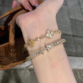 Clover and H Motif Bracelets - Gold H Bangle [NHA6VGFR]