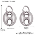 Lorelei Polished Coffee Bean Earrings - F273 Steel Hollow Coffee Bean [USQ7365W]